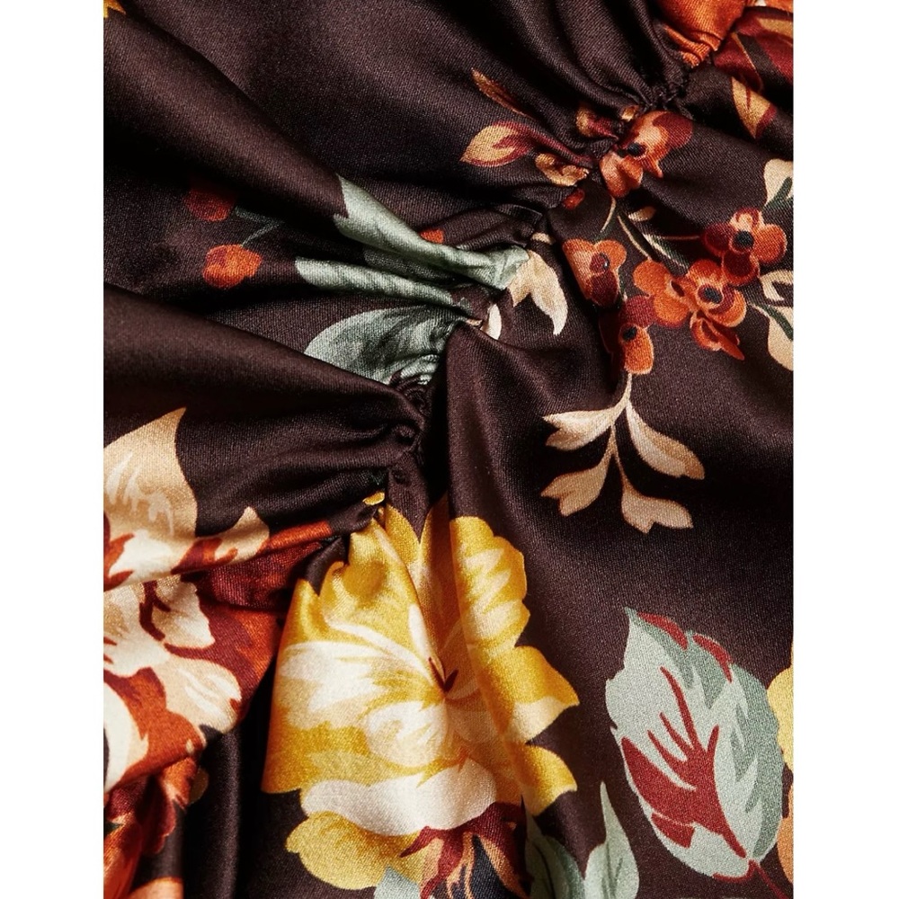 Veronica Beard💕Pixie Floral Silk Midi Skirt in Oxblood Multi Size 2 - Picture 2 of 15